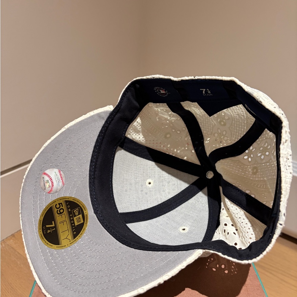 Kith Cream and Navy Eyelet Lace Baseball Cap - Picture 7 of 7